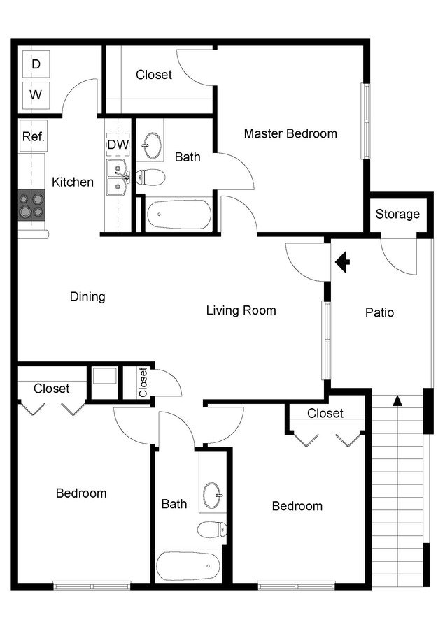 3 Bedrooms 2 Bathrooms Apartment for rent at Ivy Hollow in Charlotte, NC