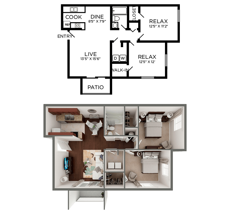 2 Bedrooms 1 Bathroom Apartment for rent at Crosswinds Apartments in Wilmington, NC