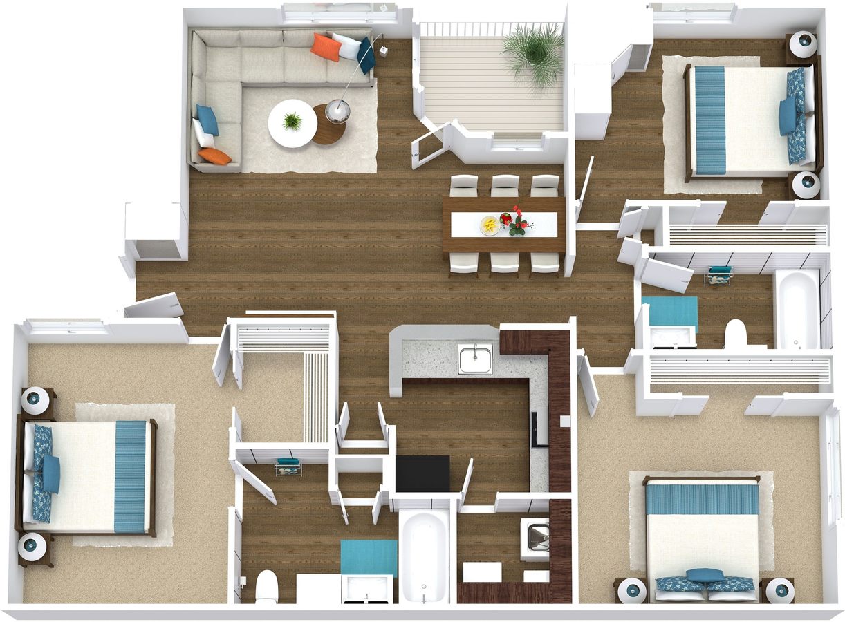 3 Bedrooms 2 Bathrooms Apartment for rent at Arcadia Cove in Phoenix, AZ
