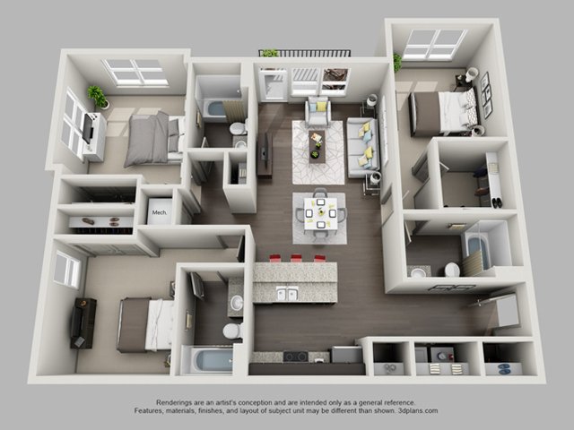3 Bedrooms 3 Bathrooms Apartment for rent at Heritage at Oakley Square in Cincinnati, OH