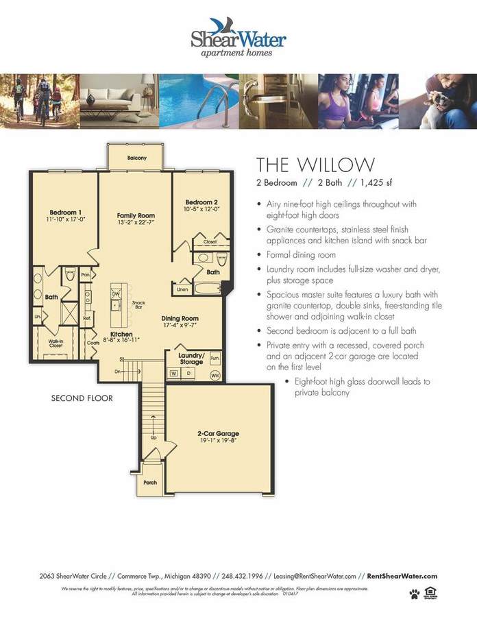 2 Bedrooms 2 Bathrooms Apartment for rent at Shearwater Apartment Homes in Commerce, MI