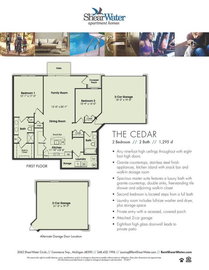 2 Bedrooms 2 Bathrooms Apartment for rent at Shearwater Apartment Homes in Commerce, MI