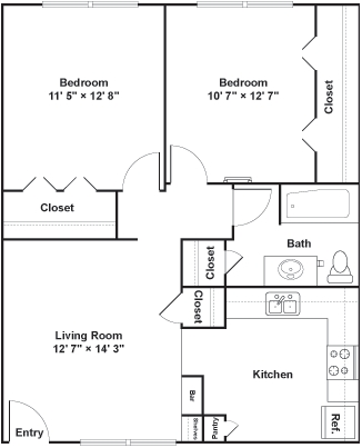 2 Bedrooms 1 Bathroom Apartment for rent at Luna Blanca {Casa Feliz} in Dallas, TX