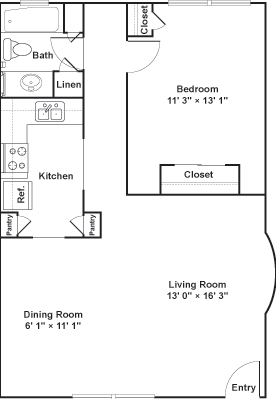 1 Bedroom 1 Bathroom Apartment for rent at Luna Blanca {Casa Feliz} in Dallas, TX