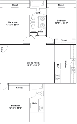 3 Bedrooms 2 Bathrooms Apartment for rent at Luna Blanca {Casa Feliz} in Dallas, TX