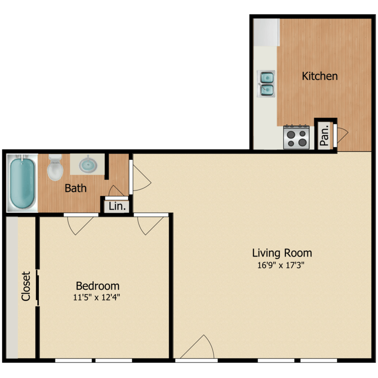 1 Bedroom 1 Bathroom Apartment for rent at Luna Blanca {Casa Feliz} in Dallas, TX