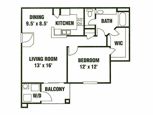 1 Bedroom 1 Bathroom Apartment for rent at Eagle Ridge Apartments in San Antonio, TX