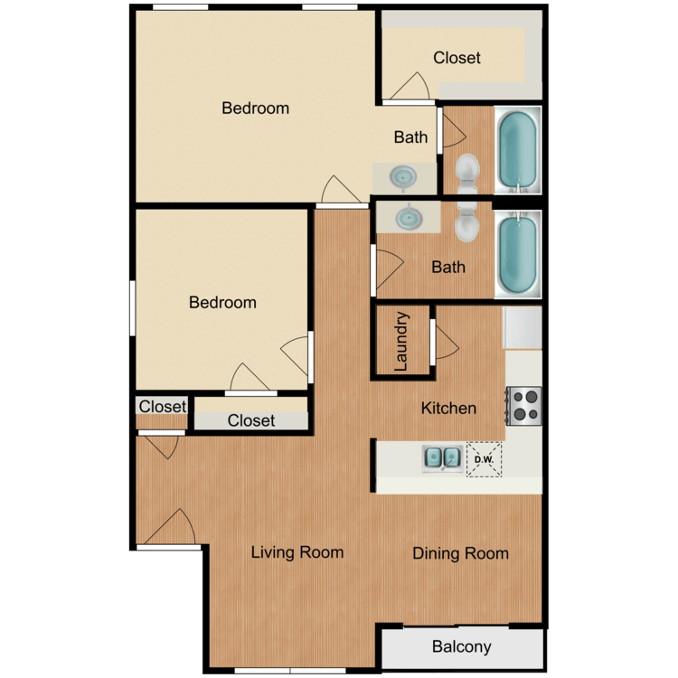 2 Bedrooms 2 Bathrooms Apartment for rent at The Fountains in San Antonio, TX