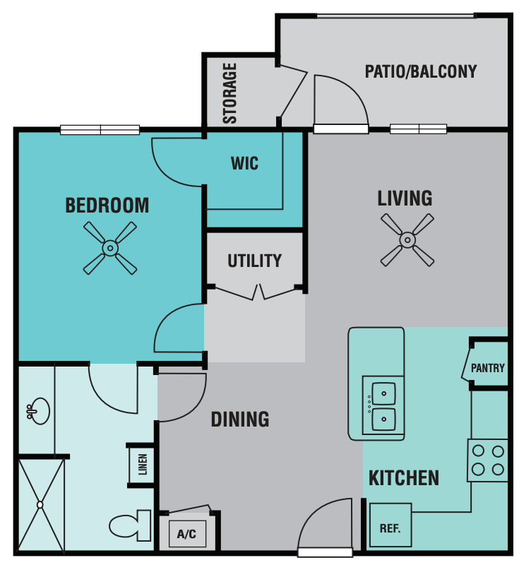 1 Bedroom 1 Bathroom Apartment for rent at Ovation Independent Senior Living in Brownsville, TX