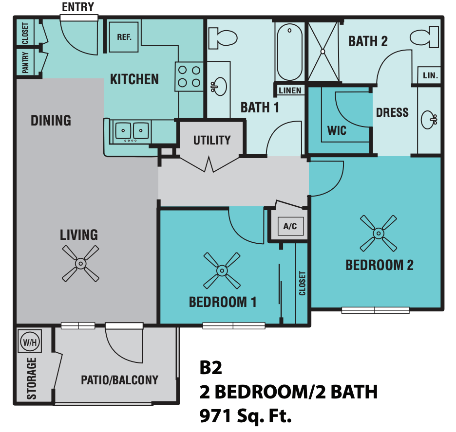 2 Bedrooms 2 Bathrooms Apartment for rent at Ovation Independent Senior Living in Brownsville, TX