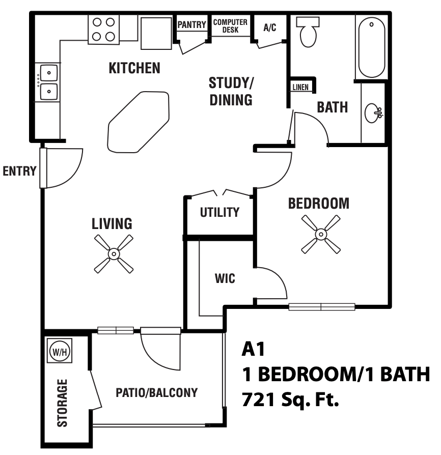 1 Bedroom 1 Bathroom Apartment for rent at Capella Apartment Homes in Brownsville, TX