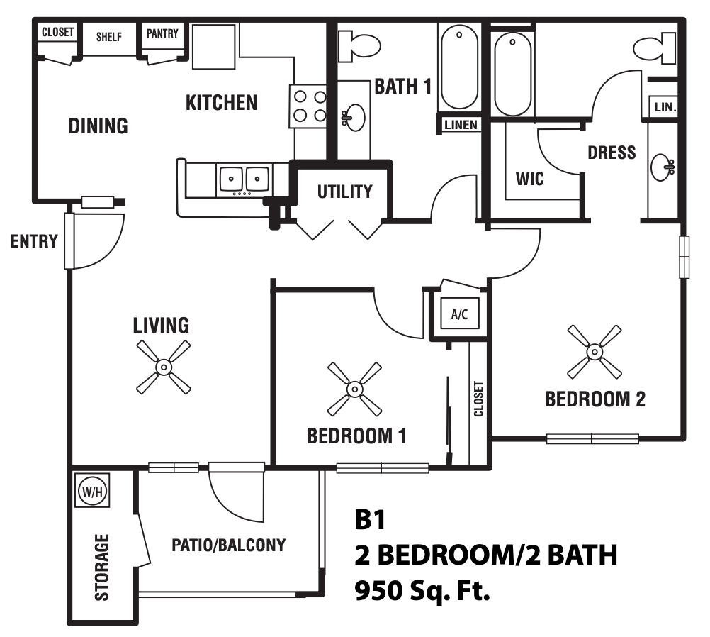 2 Bedrooms 2 Bathrooms Apartment for rent at Capella Apartment Homes in Brownsville, TX