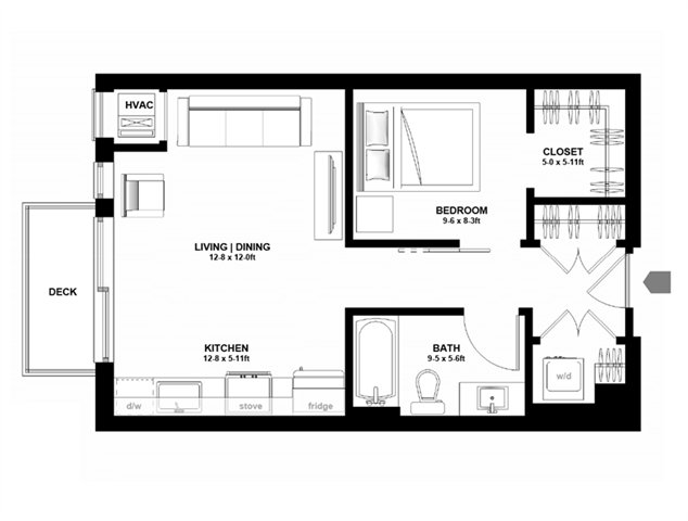 Studio 1 Bathroom Apartment for rent at Variant in Minneapolis, MN