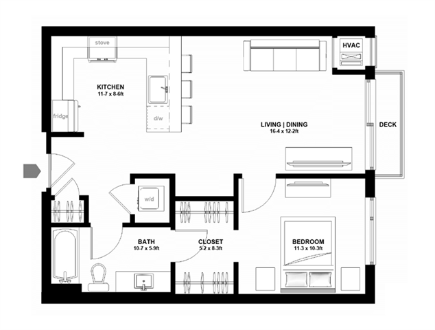 1 Bedroom 1 Bathroom Apartment for rent at Variant in Minneapolis, MN