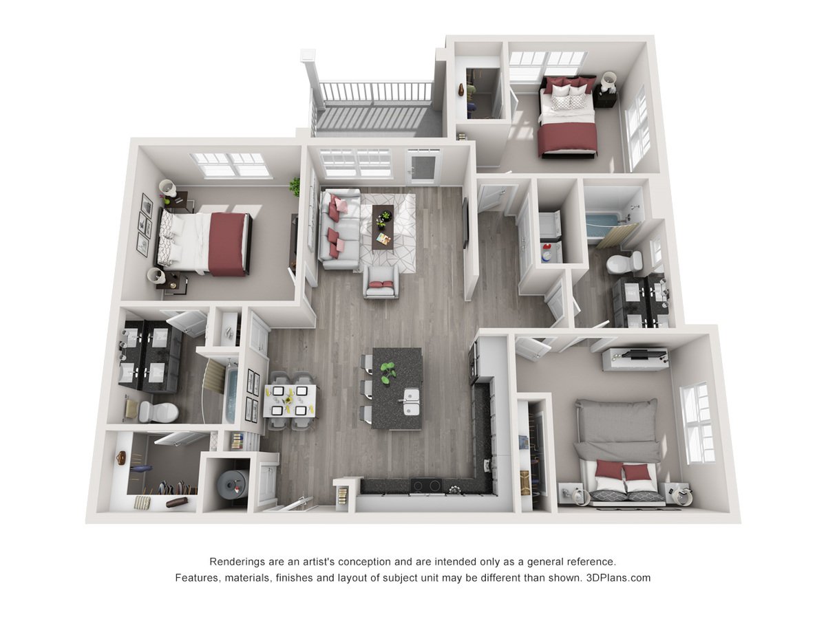3 Bedrooms 2 Bathrooms Apartment for rent at Proximity Northlake in Charlotte, NC