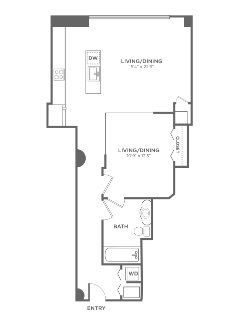 1 Bedroom 1 Bathroom Apartment for rent at 1 Brown in Philadelphia, PA