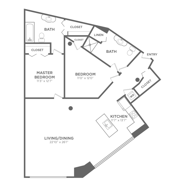 2 Bedrooms 2 Bathrooms Apartment for rent at 1 Brown in Philadelphia, PA