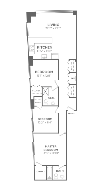 3 Bedrooms 2 Bathrooms Apartment for rent at 1 Brown in Philadelphia, PA