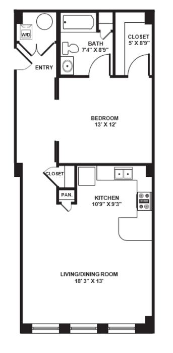 1 Bedroom 1 Bathroom Apartment for rent at The Brix At 26, A Hudson Property in Pittsburgh, PA