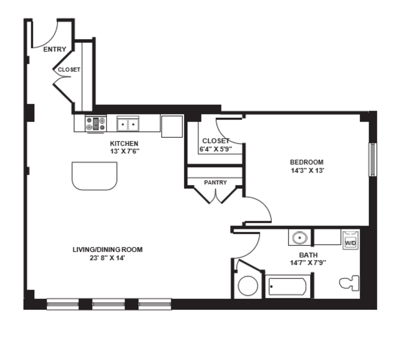 1 Bedroom 1 Bathroom Apartment for rent at The Brix At 26, A Hudson Property in Pittsburgh, PA