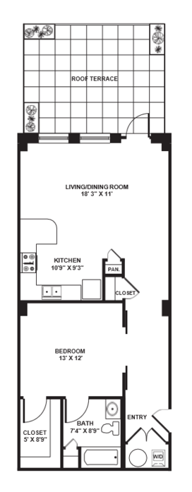 1 Bedroom 1 Bathroom Apartment for rent at The Brix At 26, A Hudson Property in Pittsburgh, PA