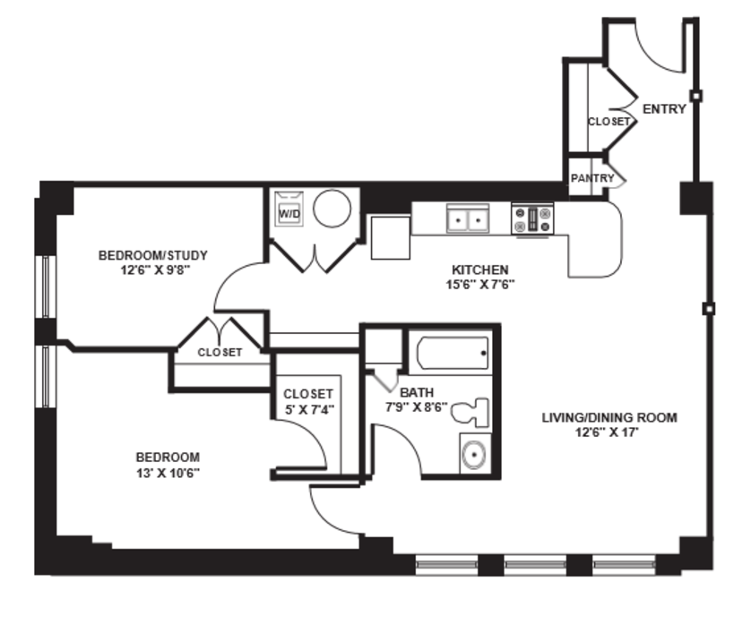 2 Bedrooms 1 Bathroom Apartment for rent at The Brix At 26, A Hudson Property in Pittsburgh, PA