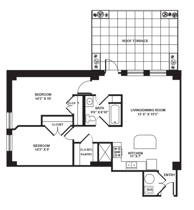 2 Bedrooms 1 Bathroom Apartment for rent at The Brix At 26, A Hudson Property in Pittsburgh, PA