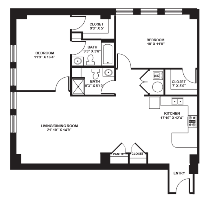 2 Bedrooms 2 Bathrooms Apartment for rent at The Brix At 26, A Hudson Property in Pittsburgh, PA