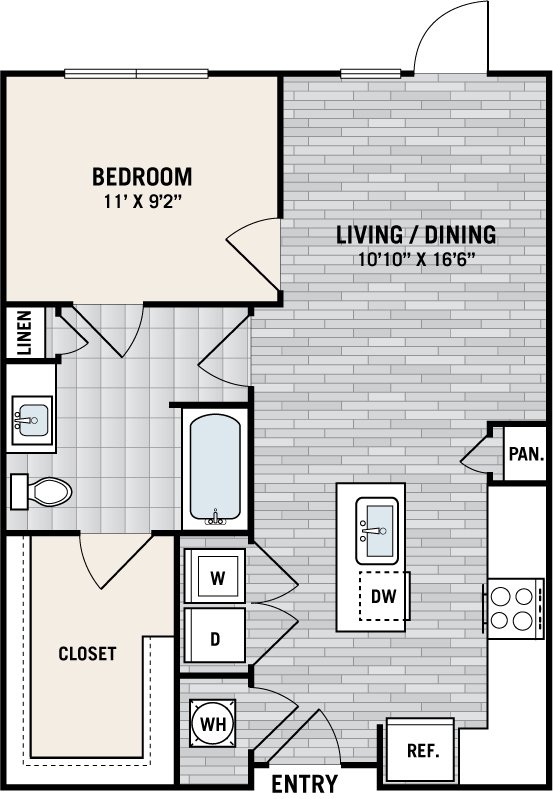1 Bedroom 1 Bathroom Apartment for rent at West Love in Dallas, TX