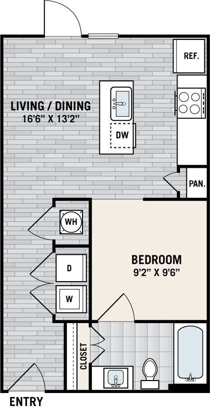 Studio 1 Bathroom Apartment for rent at West Love in Dallas, TX