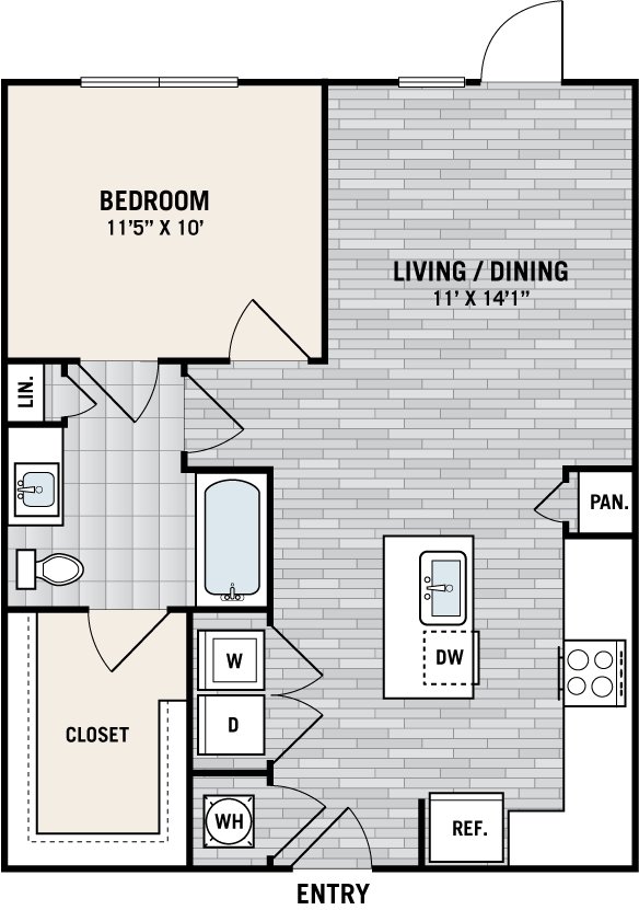 1 Bedroom 1 Bathroom Apartment for rent at West Love in Dallas, TX