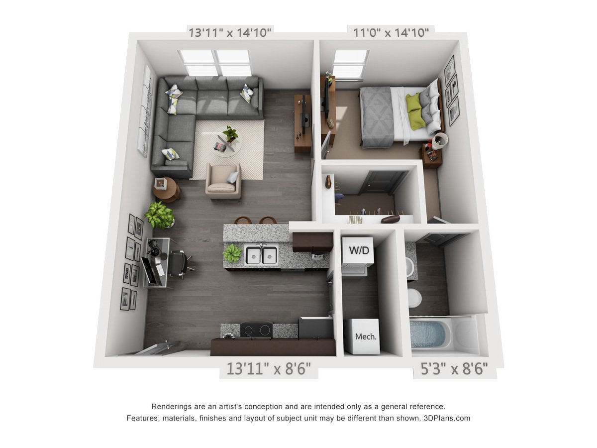 1 Bedroom 1 Bathroom Apartment for rent at Nickel Plate Flats in Frankfort, IN