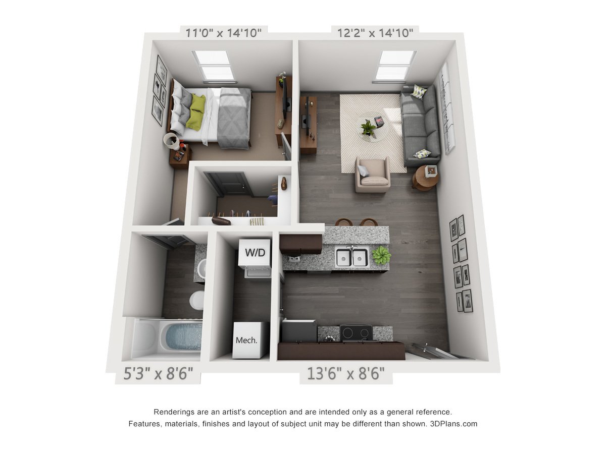 1 Bedroom 1 Bathroom Apartment for rent at Nickel Plate Flats in Frankfort, IN