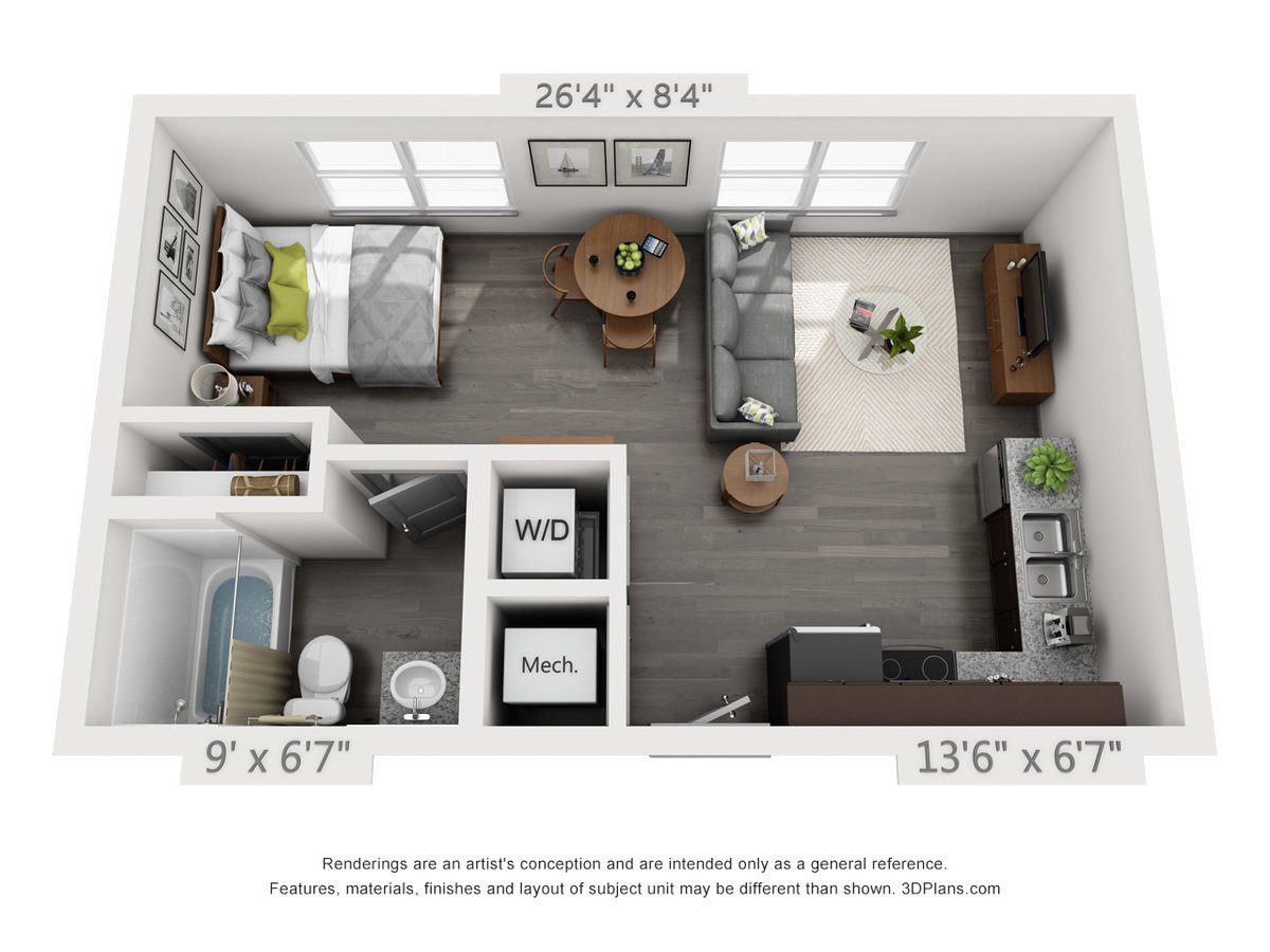 Studio 1 Bathroom Apartment for rent at Nickel Plate Flats in Frankfort, IN